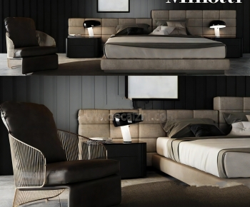 Modern Double Bed-ID:368798971