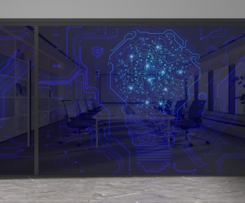 Modern Glass Screen Partition-ID:223809968