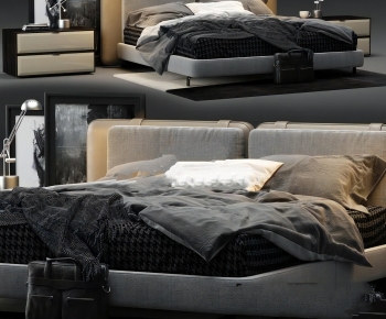 Modern Double Bed-ID:413496024