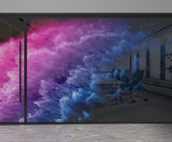 Modern Glass Screen Partition-ID:455384978