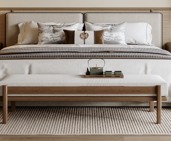 New Chinese Style Double Bed-ID:610552074