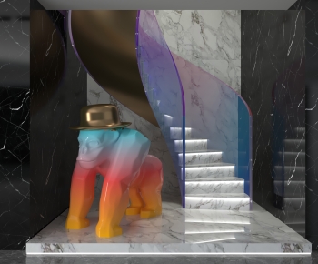 Modern Rotating Staircase-ID:675471071