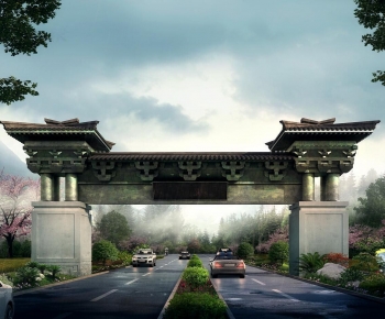 Chinese Style Decorated Archway-ID:975527059