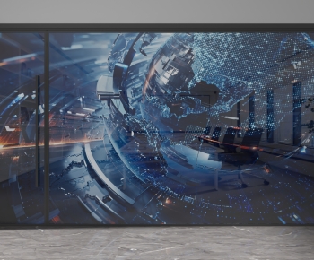 Modern Glass Screen Partition-ID:400960435