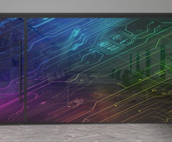 Modern Glass Screen Partition-ID:245300055