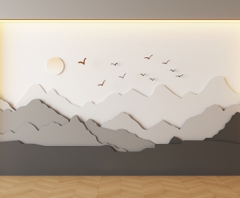 New Chinese Style TV Wall-ID:635534054