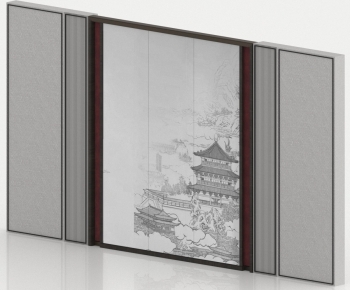 New Chinese Style TV Wall-ID:320056922