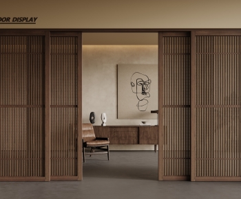 Wabi-sabi Style Sliding Door-ID:738908059