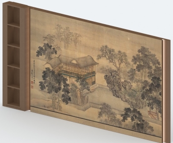New Chinese Style TV Wall-ID:479954008
