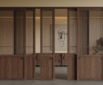 Wabi-sabi Style Sliding Door-ID:143270564