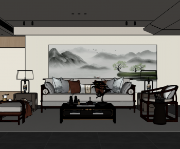 New Chinese Style A Living Room-ID:274986035