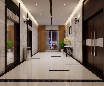 Modern Office Elevator Hall-ID:240418919