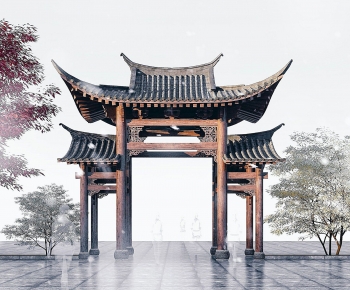 Chinese Style Ancient Architectural Buildings-ID:523247962