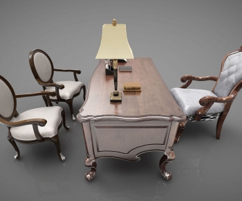 Simple European Style Computer Desk And Chair-ID:150418042