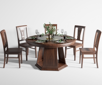 New Chinese Style Dining Table And Chairs-ID:318350086