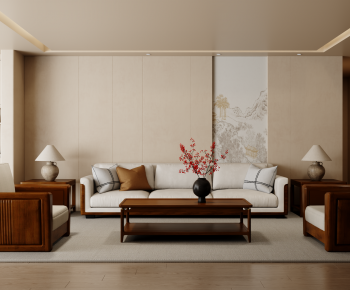New Chinese Style A Living Room-ID:171281105