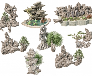 New Chinese Style Rockery Waterscape-ID:434442044