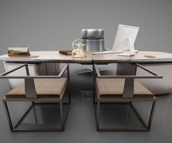 New Chinese Style Computer Desk And Chair-ID:122952941