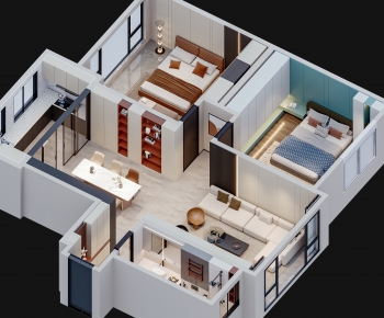 Modern A Bird's-eye View Of Home Decoration-ID:966689613