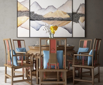 New Chinese Style Dining Table And Chairs-ID:433902987