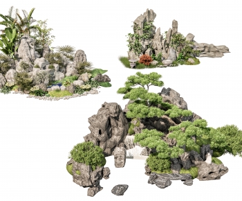 现代假山庭院石头小品-ID:443639838