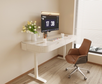 Modern Computer Desk And Chair-ID:142484908