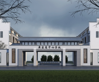 New Chinese Style Facade Element-ID:249942067