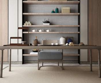 New Chinese Style Computer Desk And Chair-ID:345356941