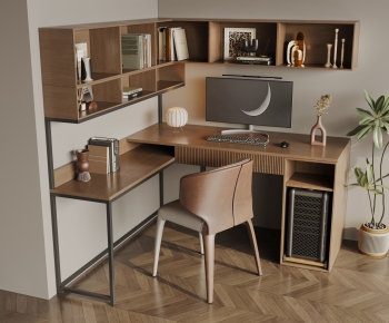 Modern Computer Desk And Chair-ID:309505942