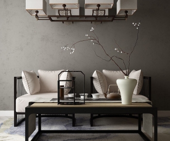 New Chinese Style Single Sofa-ID:695799115