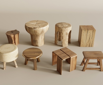 Wabi-sabi Style Stool-ID:600373031