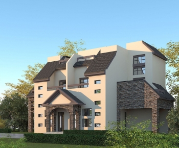 Simple European Style Villa Appearance-ID:328804978