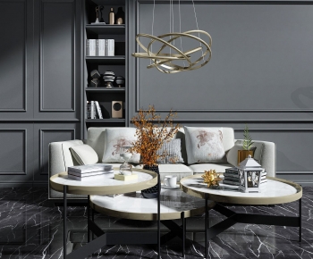 Modern Three-seat Sofa-ID:413934955