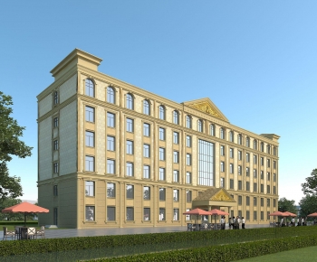 European Style Appearance Of Commercial Building-ID:734639286