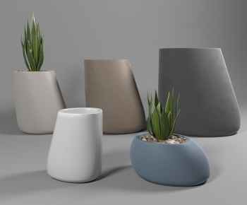 Modern Potted Green Plant-ID:125830219