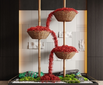 新中式苔藓植物藤编装置景观造景-ID:446851028