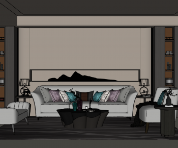 New Chinese Style A Living Room-ID:645859968