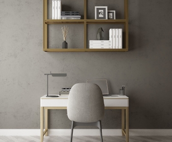 Modern Computer Desk And Chair-ID:420470957