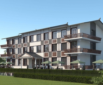 Chinese Style Appearance Of Commercial Building-ID:681369078
