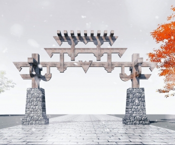Chinese Style Decorated Archway-ID:413968092