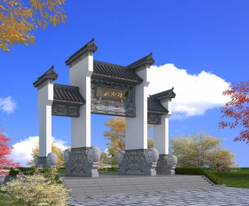 Chinese Style Decorated Archway-ID:632375965