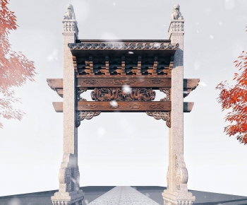 Chinese Style Decorated Archway-ID:907926089