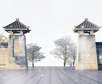Chinese Style Ancient Architectural Buildings-ID:555188897