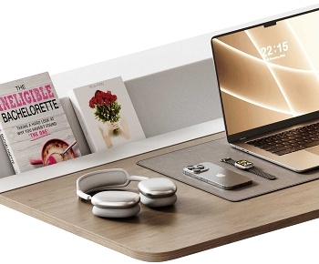 现代耳机电脑组合3D模型