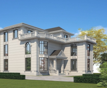 Simple European Style Detached Villa-ID:385405061