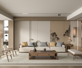New Chinese Style A Living Room-ID:125870947