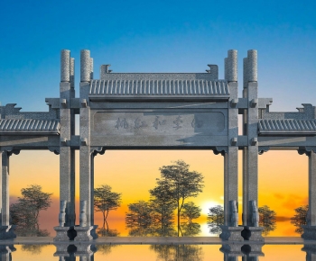 Chinese Style Decorated Archway-ID:425561903