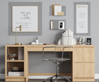 Modern Computer Desk And Chair-ID:210499059