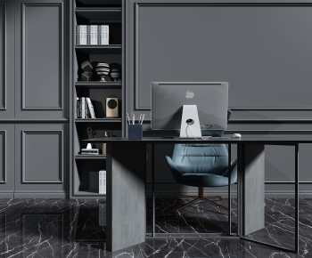 Modern Office Desk And Chair-ID:674970146