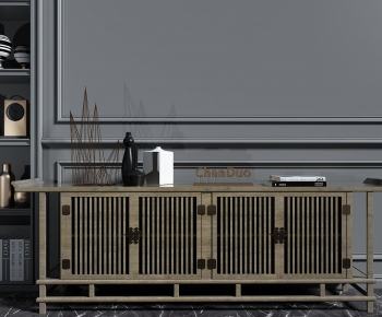 New Chinese Style Entrance Cabinet-ID:649080997